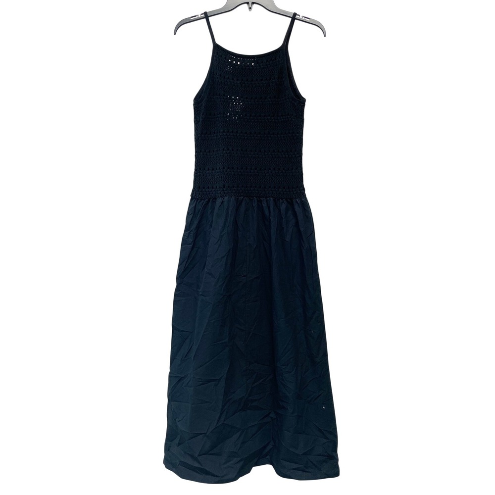 Universal Thread Women's Black Crochet Top Sleeveless Midi Dress Size XL - Picture 3 of 6